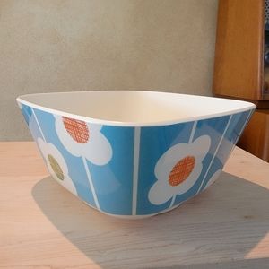 Orla Kiely Target Square Melamine Blue Floral Print Large Bowl